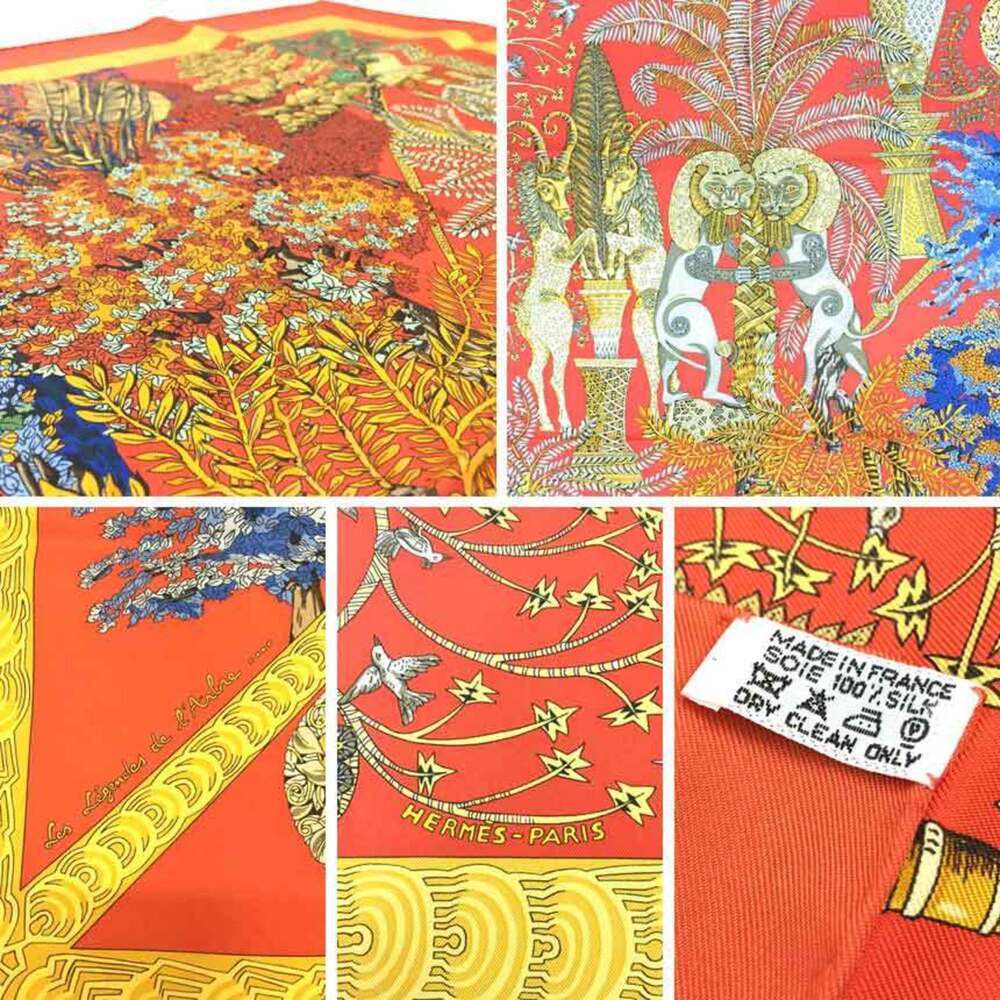 HERMES Authentic Orange Silk Scarf - Picture 2 of 2